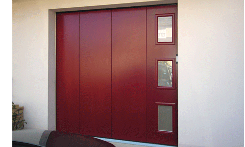 Porte de garage sectionnelle rouge